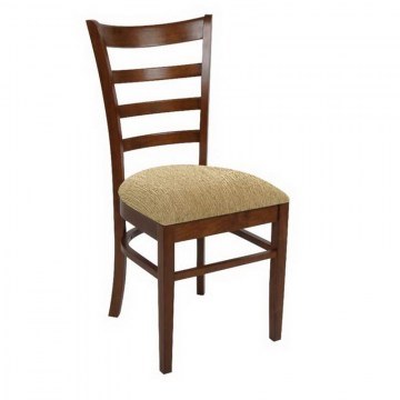 Καρέκλα Naturale Ε7052,2 42x50x91cm Walnut-Beige Σετ 2τμχ