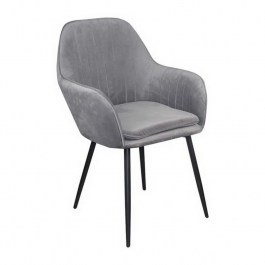 Armchair Valery ΕΜ711,2 55x61x87cm Black Grey BLACK-GREY