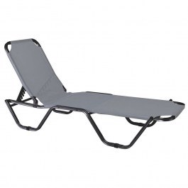 Deck Chair Creta Ε281,8 60x197x30cm Anthracite ANTHRACITE-GREY