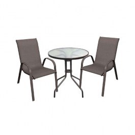 Dining Room Furniture Set 3Pcs Rio Ε270,6S Φ60x70cm Brown BROWN