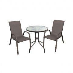 Dining Room Furniture Set 3Pcs Rio Ε270,6S Φ60x70cm Brown