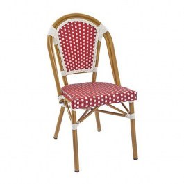 Chair Bistro Paris 46x54x88cm White - Red RED