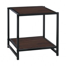 Bedside table Atos Ε8012,1 48x44x50cm Black - Walnut WALNUT-BLACK