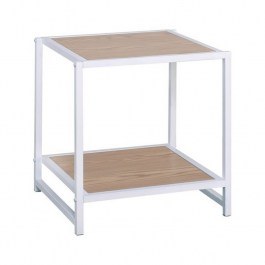 Bedside table Atos Ε8012,2 48x44x50cm White -Natural NATURAL-WHITE
