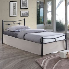 Bed Dugan Ε8068 For Matress 90x200cm 96x205x83cm Black
