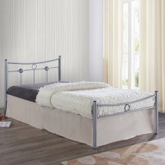 Bed Dugan Ε8068,1 For Matress 90x200cm 96x205x83cm Silver