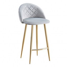 Bar Stool Bella ΕΜ758,2G 48x52x70/94cm Gold - Grey GREY