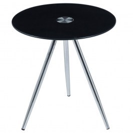Side Table Mabel EM938,B 50x51cm Black-Chrome BLACK