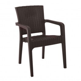 Armchair Garden Lora Stacking Ε303,4 57x57x87cm Dark Brown DARK BROWN