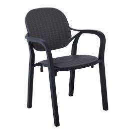 Armchair Garden Stacking Luna Ε302,3 58x58x84cm Anthracite ANTHRACITE
