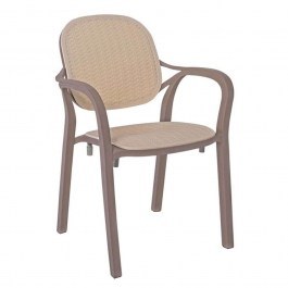 Armchair Garden Stacking Luna Ε302,1 58x58x84cm Cappuccino-Beige BEIGE