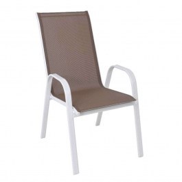 Armchair Garden Stacking Rio Ε270,21 55x74x91cm Cappuccino-White CAPPUCCINO-WHITE
