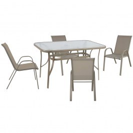 Τραπεζαρία Σετ Ριο 5Τμχ Ε250,80 120x70x71/:55x74x91 Cappuccino-Beige CAPPUCCINO-BEIGE