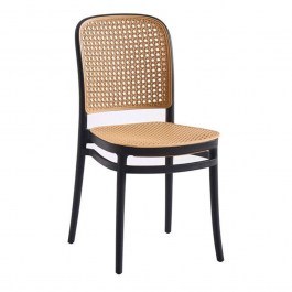Chair Garden Florence Ε387,2 41x41x83cm Black-Beige BEIGE