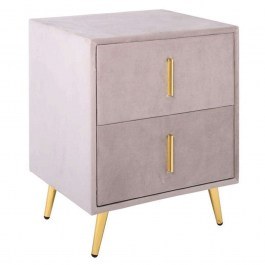 Bedside Table With 2 Drawers Passion Ε8803,Κ12 51x40x65cm Cappuccino CAPPUCCINO
