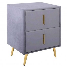 Bedside Table With 2 Drawers Passion Ε8803,Κ22 51x40x65cm Grey GREY