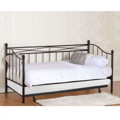 Bed - Sofa Marin Ε8043,1S 90x190cm (Με Στρώμα & Τάβλες) Black