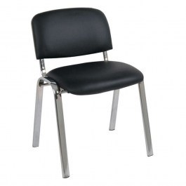 Armchair Visitor Sigma ΕΟ550,11W 55x60x79cm Black-Chrome BLACK-CHROME