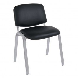 Armchair Visitor Sigma ΕΟ550,12W 55x60x79cm Black-Silver BLACK-SILVER