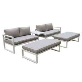 Living Room Garden Orbea (Set 5Pcs) White-Beige WHITE-BEIGE