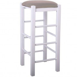 Σκαμπό Bar Ταβέρνας Ρ977,Ε8Τ1 35x35x81cm White-Cappuccino WHITE
