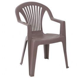 Πολυθρόνα Τραπεζαρίας Κήπου Lido Ε327,4 Στοιβαζόμενη 58x57x81cm Abs Tortora CAPPUCCINO-BEIGE