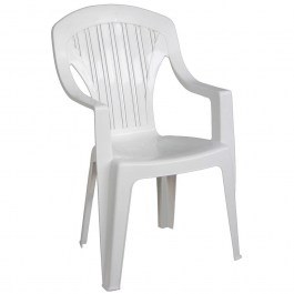 Dining Armchair Garden Tropea Ε311,1 Stacking 58x57x89cm Abs White WHITE