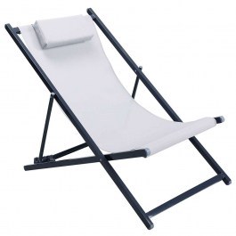 Deckchair Deck Ε617,2 101x63x86cm Anthracite-Cappuccino ANTHRACITE-BEIGE