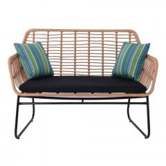 Two-seater Garden Sofa Salsa Ε249,1Κ 120x70x86cm Natural-Black