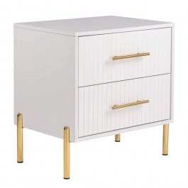Bedside Table With 2 Drawers Fino Ε7010,1 58x43x58cm White WHITE