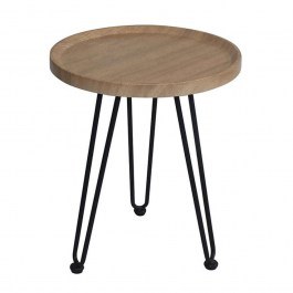 Τραπεζάκι Βοηθητικό Matrix ΕΜ962,1 Φ45x55cm Natural-Black NATURAL-BLACK