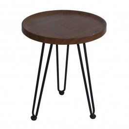 Τραπεζάκι Βοηθητικό Matrix ΕΜ962,2 Φ45x55cm Walnut-Black WALNUT-BLACK