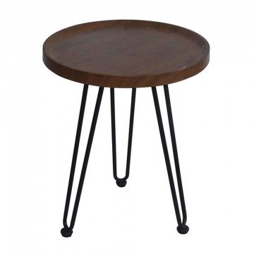 Τραπεζάκι Βοηθητικό Matrix ΕΜ962,2 Φ45x55cm Walnut-Black
