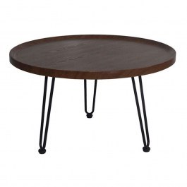 Coffee Table Matrix ΕΜ963,2 Φ76x45cm Walnut-Black WALNUT