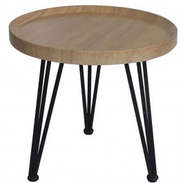 Τραπεζάκι Βοηθητικό Matrix ΕΜ9602,1 Φ50x46cm Natural-Black NATURAL