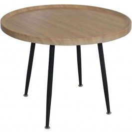 Τραπεζάκι Βοηθητικό Matrix ΕΜ965,1 Φ70x52cm Natural-Black NATURAL