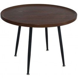 Τραπεζάκι Βοηθητικό Matrix ΕΜ965,2 Φ70x52cm Walnut-Black WALNUT