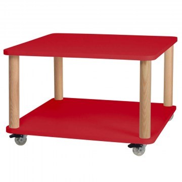 Τραπεζάκι Βοηθητικό Τροχήλατο Ashme ASHMEROLLST12 64x64x42,5cm Red