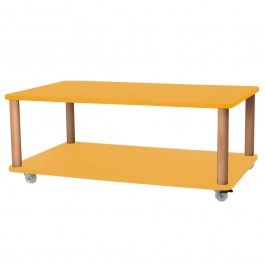 Coffee Table On Wheels Ashme ASHMEROLLCT5 64x105x42,5cm Yellow YELLOW