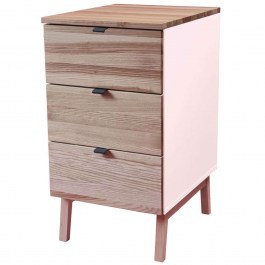 Office Drawer Luka 3 LUKAWTDNAT9 41x50x75cm Natural-Pink NATURAL-PINK
