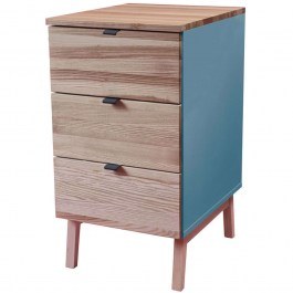 Office Drawer Luka 3 LUKAWTDNAT13 41x50x75cm Natural-Light Blue NATURAL-LIGHT BLUE