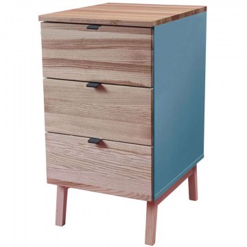 Office Drawer Luka 3 LUKAWTDNAT13 41x50x75cm Natural-Light Blue
