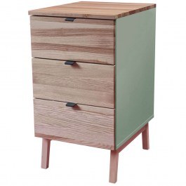 Office Drawer Luka 3 LUKAWTDNAT17 41x50x75cm Natural-Sage Green SAGE GREEN-NATURAL