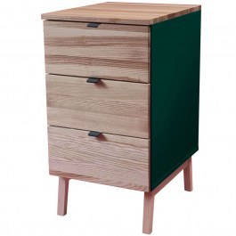 Office Drawer Luka 3 LUKAWTDNAT10 41x50x75cm Natural-Sea Green SEA GREEN-NATURAL