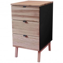 Office Drawer Luka 3 LUKAWTDNATBLACK 41x50x75cm Natural-Black NATURAL-BLACK