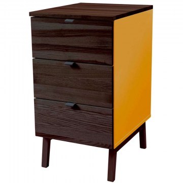 Office Drawer Luka 3 LUKAWTDWAL5 41x50x75cm Walnut-Yellow