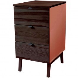 Office Drawer Luka 3 LUKAWTDWAL16 41x50x75cm Walnut-Dark Coral WALNUT-CORAL