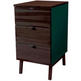 Office Drawer Luka 3 LUKAWTDWAL10 41x50x75cm Walnut-Sea Green SEA GREEN-WALNUT