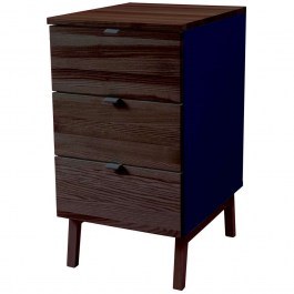 Office Drawer Luka 3 LUKAWTDWAL15 41x50x75cm Walnut-Navy Blue WALNUT-NAVY BLUE
