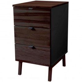 Office Drawer Luka 3 LUKAWTDWALBLACK 41x50x75cm Walnut-Black WALNUT-BLACK